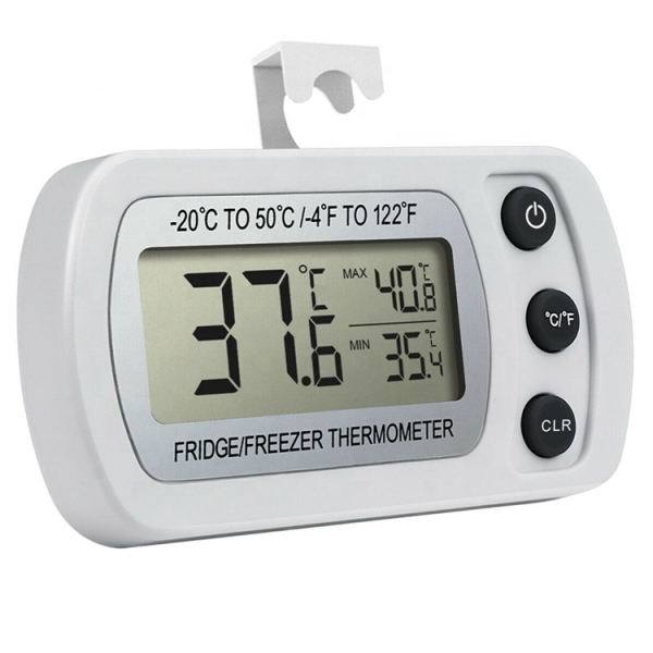 Thermometer for refrigerator, with mounting bracket, white color, model CT01
